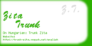 zita trunk business card